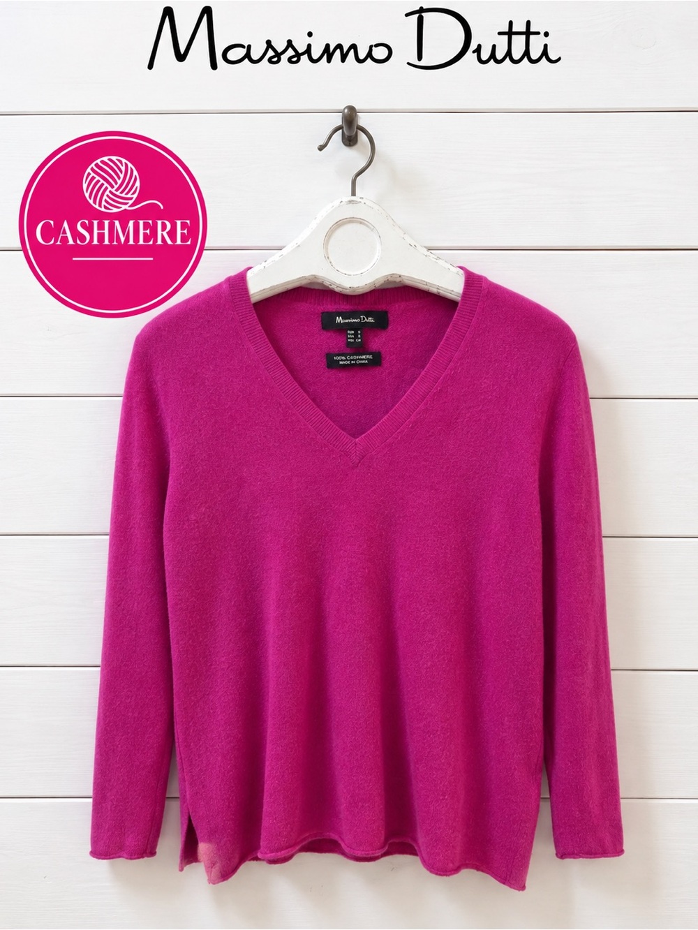 MASSIMO DUTTI Pink Cashmere Sweater Size S